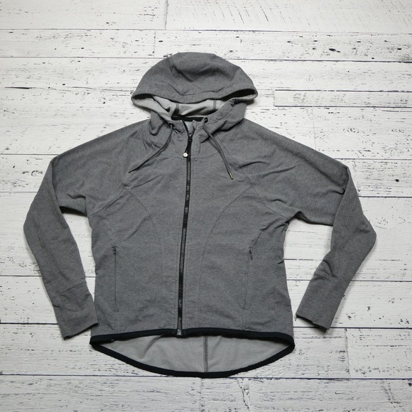 Athleta Tops - Athleta Sentry Hoodie Womens XS Gray Zip Up Stretch Pocket Thumbhole Athletic